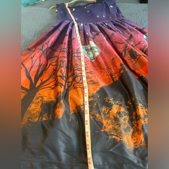 Lindy Bop Audrey sinister scene Halloween moon haunted house dress uk10 - Picture 9 of 9